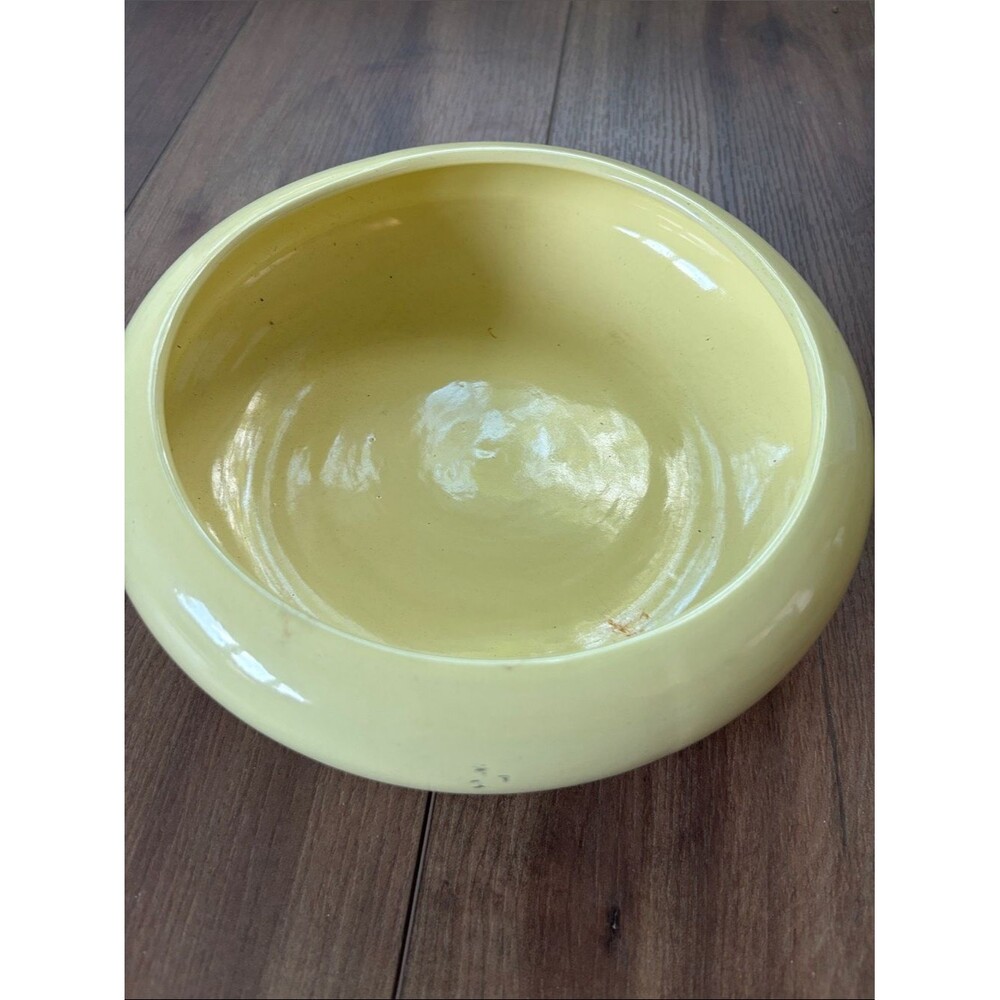 Vintage Coors 1930 Butter Goldenrod Yellow Ceramic Round Footed Bowl MCM Granny